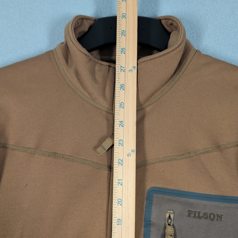 Filson Pullover Mens XL Brown Wool Blend 1/4 Zip Fleece Jacket Outdoor CC Filson - Picture 7 of 13
